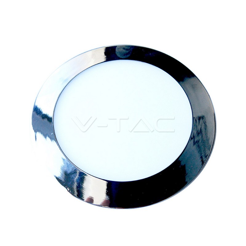 V-TAC VT-6346 18W LED Панел Хром Кръг Топло Бяла Светлина