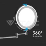 V-TAC VT-6628 3 LED Огледало за Стена 4 x AA Батерии Тяло Никел