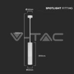 V-TAC VT-6779 1*GU10 Корпус Пендел Бял D:60*300MM