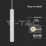 V-TAC VT-6780 1*GU10 Корпус Пендел Бял D:60*500MM