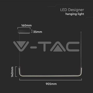 V-TAC VT-6939 LED Осветител 12W Висящ Черен 4000K