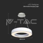 V-TAC VT-6958 LED Осветител 50W Висящ Димиращ 4000K Бял
