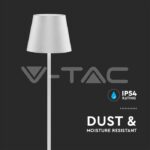 V-TAC VT-7007 4W LED Настолна Лампа Презаредима Бяла 3000K IP54