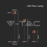 V-TAC VT-7008 4W LED Настолна Лампа Презаредима Corten 3000K IP54