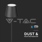 V-TAC VT-7009 4W LED Настолна Лампа Презаредима Бяла Черна IP54