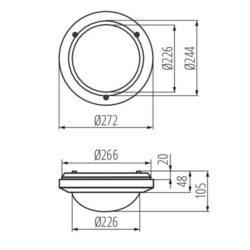 Kanlux 7015 Плафониера със сменяем източник на светлина MARC DL E27 220V IP54