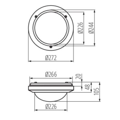 Kanlux 7015 Плафониера със сменяем източник на светлина MARC DL E27 220V IP54