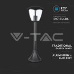 V-TAC VT-7059 Градиснки Стълб 60см E27 Черен IP44