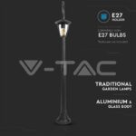 V-TAC VT-7060 Градиснки Лампа 1ХE27 1365мм Черен IP44