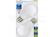 V-TAC VT-7289 LED Крушка 9W А60 Е27 3-Степенно Димиране Неутрална Светлина Блистер 2 бр.