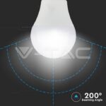 V-TAC VT-7288 LED Крушка 9W А60 Е27 3-Степенно Димиране Топло Бяла Светлина Блистер 2 бр.