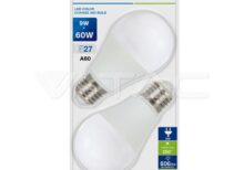 V-TAC VT-7309 LED Крушка 9W А60 Е27 Смяна на Цвета Топло Бяла Светлина 2бр.