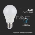 V-TAC VT-7309 LED Крушка 9W А60 Е27 Смяна на Цвета Топло Бяла Светлина 2бр.