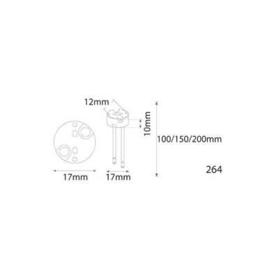 Vito 7320060 264-10 10CM CERAMIC LAMPHOLDER IP20 500W G6.35 220V