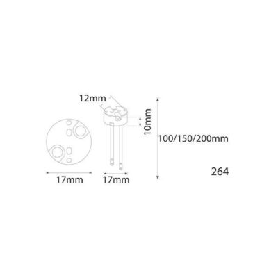 Vito 7320070 264-15 15CM CERAMIC LAMPHOLDER IP20 500W G6.35 220V