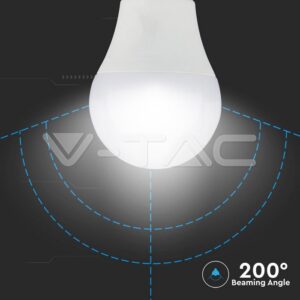 V-TAC VT-7481 LED Крушка 10W E27 A60 Пластик 6400K CRI 95+