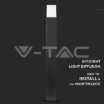 V-TAC VT-7565 GU10 Градинска Наземна Лампа Черна Квадрат 80CM IP54