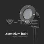 V-TAC VT-7571 GU10 Градинско Тяло Колче Черно Тяло IP65