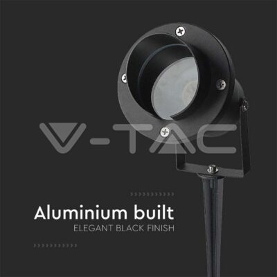 V-TAC VT-7572 GU10 Градинско Тяло Колче Черно Тяло IP65