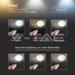 V-TAC VT-76011 65W LED Плафон Дистанционно 3 в 1 Димиращ Кръг