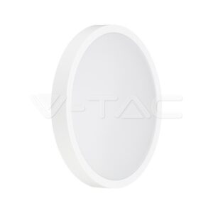 V-TAC VT-76151 18W LED Плафон Кръг Бяла Рамка 3000К IP44