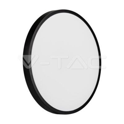 V-TAC VT-7633 18W LED Плафон Кръг Черна Рамка 3000К IP44