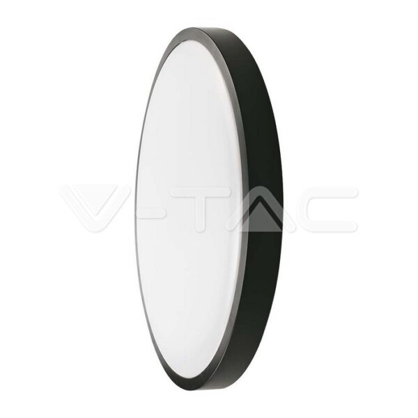 V-TAC VT-7633 18W LED Плафон Кръг Черна Рамка 3000К IP44