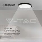 V-TAC VT-76351 18W LED Плафон Кръг Черна Рамка 6400К IP44