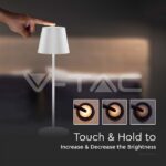 V-TAC VT-7651 2W LED Настолна Лампа 4400mA Батерия Бяло Тяло IP54 3000K