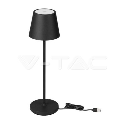 V-TAC VT-7652 2W LED Настолна Лампа 4400mA Батерия Черно Тяло IP54 3000K