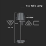 V-TAC VT-7653 2W LED Настолна Лампа 4400mA Батерия Зелено Тяло IP54 3000K