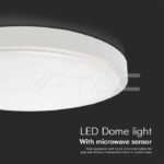 V-TAC VT-76611 18W LED Плафон Кръг Микровълнов Сензор Бяла Рамка 6400К IP44