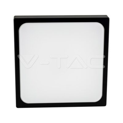 V-TAC VT-7673 24W LED Плафон Квадрат Микровълнов Сензор Черна Рамка 4000К IP44