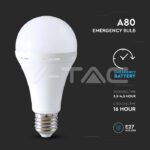 V-TAC VT-7794 LED Крушка 12W E27 A80 Пластик Аварийна 4000К