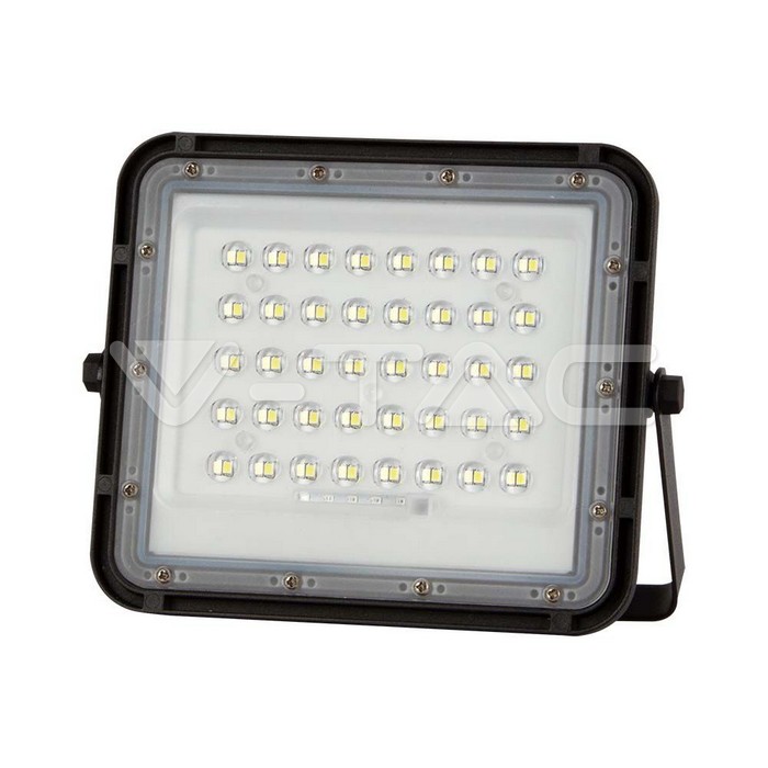 V-TAC VT-7824 10W LED Соларен Прожектор 4000K Сменяема Батерия Черно Тяло