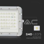 V-TAC VT-7839 6W LED Соларен Прожектор 6400K Сменяема Батерия Бяло Тяло