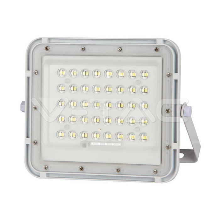 V-TAC VT-7839 6W LED Соларен Прожектор 6400K Сменяема Батерия Бяло Тяло