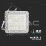 V-TAC VT-7842 10W LED Соларен Прожектор 4000K Сменяема Батерия Бяло Тяло