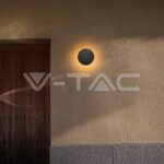 V-TAC VT-7853 12W LED Стенна Лампа 3в1 Черна Димираща