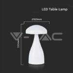 V-TAC VT-7896 LED Настолна Лампа 800mAh Батерия 120x220 3 в 1 Бяло Тяло