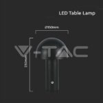 V-TAC VT-7898 LED Настолна Лампа 1800mAh Батерия 150x250 3 в 1 Черно Тяло