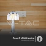 V-TAC VT-7939 LED Настолна Лампа 1800mAH Батерия 13.5*26.5 Хром 3 в 1