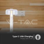 V-TAC VT-7941 LED Настолна Лампа 1800mAh Батерия 150 x 300 3 в 1 Бяло Тяло