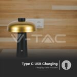 V-TAC VT-7946 3W LED Настолна Лампа 1800mAh Златно с Черно 3000К