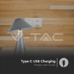 V-TAC VT-7949 LED Настолна Лампа 1800mAh Батерия 180 x 240 3 в 1 Сиво Тяло