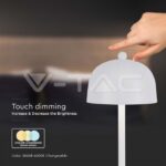 V-TAC VT-7986 LED Настолна Лампа 1800mAh Батерия 115x300 3 в 1 Бяло Тяло