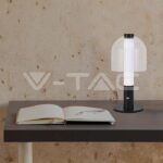 V-TAC VT-7988 LED Настолна Лампа 1800mAh Батерия 140x 300 3 в 1 Черно + Прозрачно Стъклено Тяло