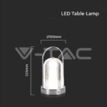 V-TAC VT-7990 LED Настолна Лампа 1800mAH Батерия 120*190 Хром 3 в 1