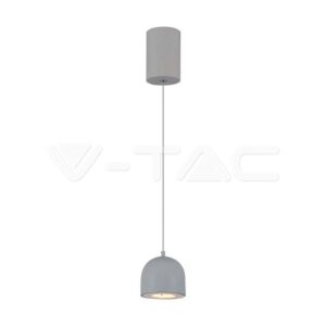 V-TAC VT-7992 8.5W LED Висяща Лампа Φ100 Сиво Тяло 3000K