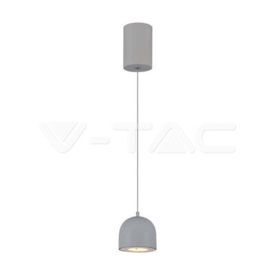 V-TAC VT-7992 8.5W LED Висяща Лампа Φ100 Сиво Тяло 3000K